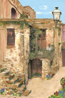 Tuscan Balcony with Iris