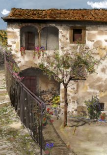 Villa with Cherry Tree